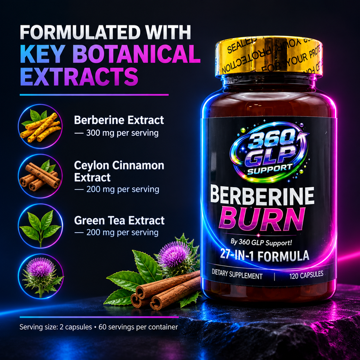 Berberine Burn-360 GLP Support